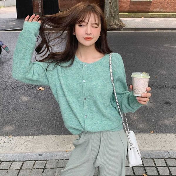 women's sweaters cardigan spring autumn single breasted solid o neck long sleeve ladies casual knitted wear for female 1y00, White;black
women's sweaters cardigan spring autumn single breasted solid o neck long sleeve ladies casual knitted wear for female 1y00, White;black