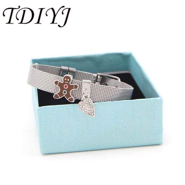 charm bracelets tdiyj gift box ginger bread man heart dangle collection charms diy stainless steel mesh silver bracelet for christmas 1set, Golden;silver
charm bracelets tdiyj gift box ginger bread man heart dangle collection charms diy stainless steel mesh silver bracelet for christmas 1set, Golden;silver