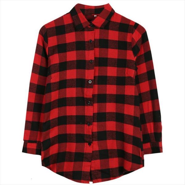 fashion spring autumn 3 4 women shirts sleeve plaid check casual red black, White 
fashion spring autumn 3 4 women shirts sleeve plaid check casual red black, White