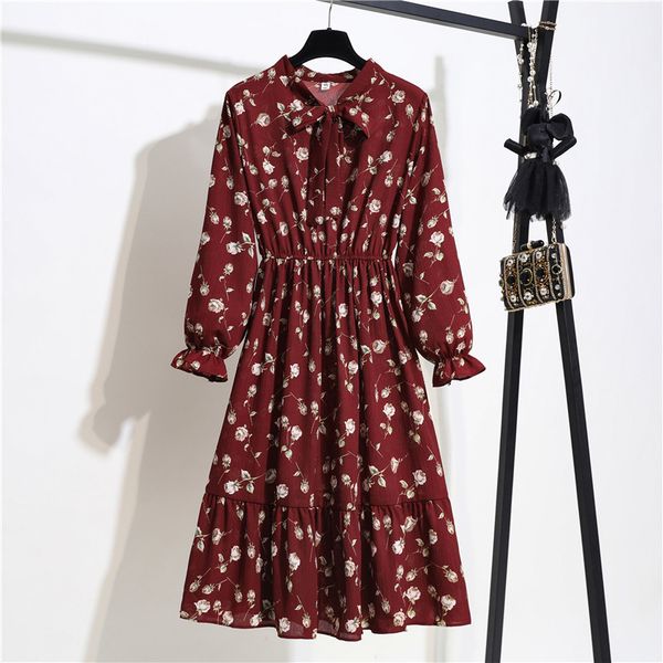dress 11 long style women beautiful sleeve fashion retro summer collar casual high waist dresses floral print chiffon clothing, Black;gray
dress 11 long style women beautiful sleeve fashion retro summer collar casual high waist dresses floral print chiffon clothing, Black;gray