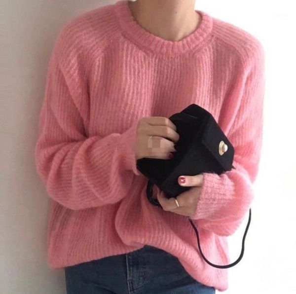women's sweaters jsxdhk korean style 2021 autumn winter elegant women minimalist knitted female lazy oversize loose mohair pullovers, White;black
women's sweaters jsxdhk korean style 2021 autumn winter elegant women minimalist knitted female lazy oversize loose mohair pullovers, White;black