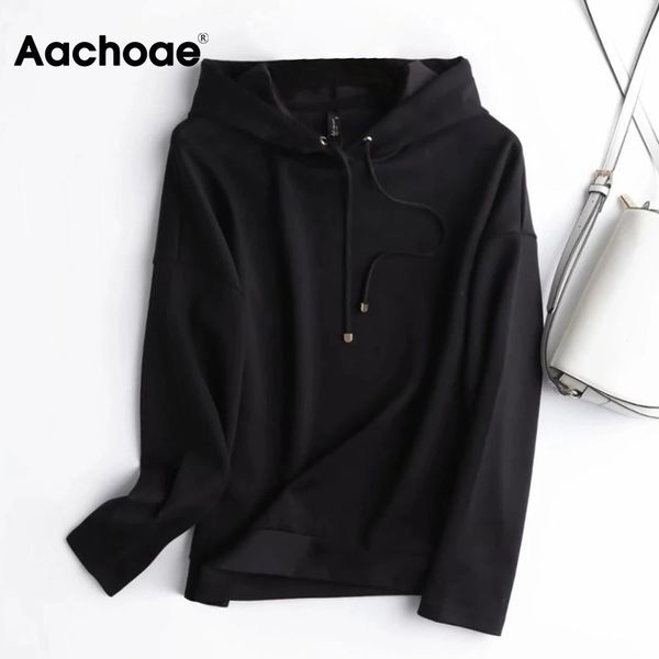 aachoae loose black color hoodies women casual hooded sweatshirt ladies batwing long sleeve fashion pullovers 210413
aachoae loose black color hoodies women casual hooded sweatshirt ladies batwing long sleeve fashion pullovers 210413