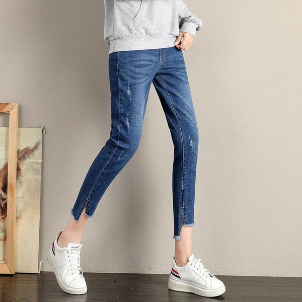 maternity bottoms pregnant women's jeans spring and summer models adjustable size nine pants belly women clothes, White
maternity bottoms pregnant women's jeans spring and summer models adjustable size nine pants belly women clothes, White