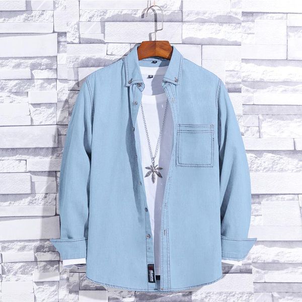 men's casual shirts denim shirt fashion japanese mens long sleeve four seasons simple for men, White;black
men's casual shirts denim shirt fashion japanese mens long sleeve four seasons simple for men, White;black