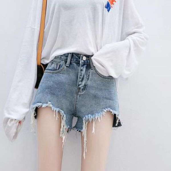 women's shorts yedinas casual high waist summer women loose plus size jeans for ladies streetwear tassel denim ripped 2021, White;black
women's shorts yedinas casual high waist summer women loose plus size jeans for ladies streetwear tassel denim ripped 2021, White;black