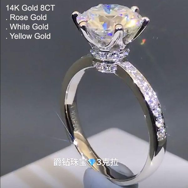 gold 8 moissanite diamond ring women round crown classic trendy wedding party engagement anniversary ct d color cluster rings, Golden;silver
gold 8 moissanite diamond ring women round crown classic trendy wedding party engagement anniversary ct d color cluster rings, Golden;silver