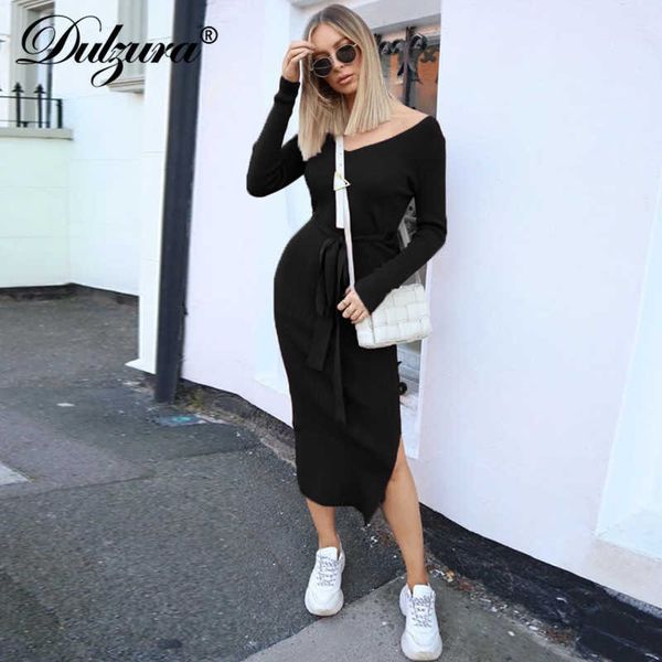 ribbed knitted women long sleeve midi dress belt slit v neck bodycon party elegant 2021 autumn winter streetwear, Black;white
ribbed knitted women long sleeve midi dress belt slit v neck bodycon party elegant 2021 autumn winter streetwear, Black;white