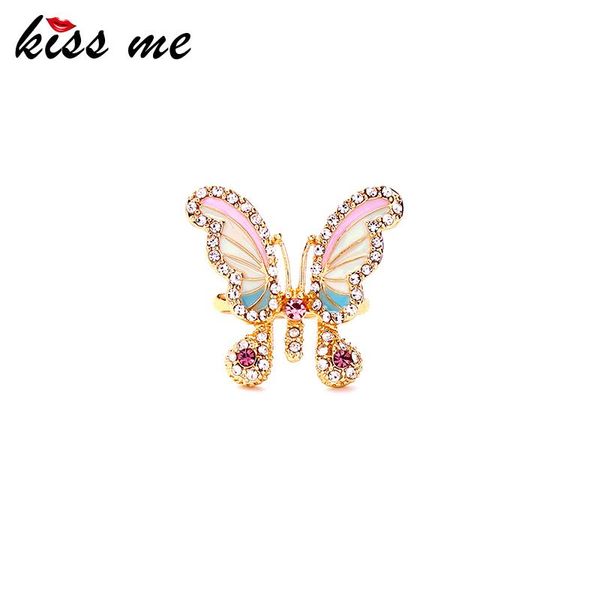 cluster rings kiss me luxury crystal colorful enamel butterfly adjustable ring for women party gifts gold color circle fashion accessory, Golden;silver
cluster rings kiss me luxury crystal colorful enamel butterfly adjustable ring for women party gifts gold color circle fashion accessory, Golden;silver