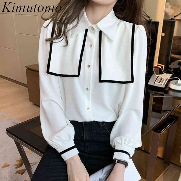 kimutomo blouse women spring autumn willd ladies turn-down collar solid spliced single breasted long sleeve elegant 210521, White
kimutomo blouse women spring autumn willd ladies turn-down collar solid spliced single breasted long sleeve elegant 210521, White