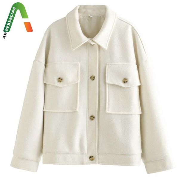 women's wool & blends adherebling vintage stylish loose beige jacket coat women 2021 fashion lapel collar long sleeve winter coats chic, Black
women's wool & blends adherebling vintage stylish loose beige jacket coat women 2021 fashion lapel collar long sleeve winter coats chic, Black