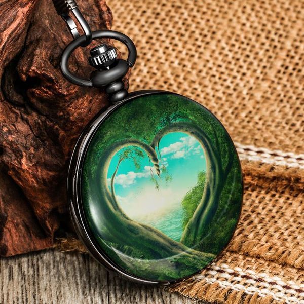 pocket watches exquisite heart shaped green forest quartz watch men women big dial black alloy cover rough chain pendant love necklace, Slivery;golden
pocket watches exquisite heart shaped green forest quartz watch men women big dial black alloy cover rough chain pendant love necklace, Slivery;golden