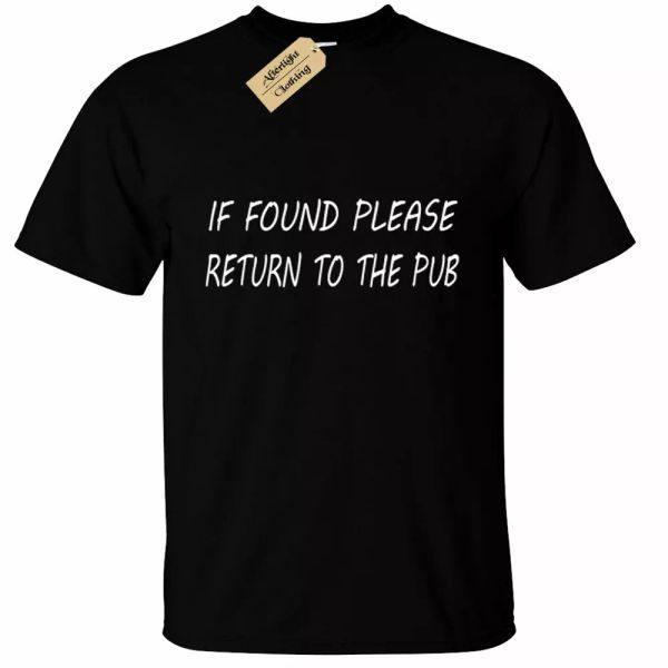 hombre si se encuentra please return to el pub camiseta regalo divertido broma, White;black
hombre si se encuentra please return to el pub camiseta regalo divertido broma, White;black