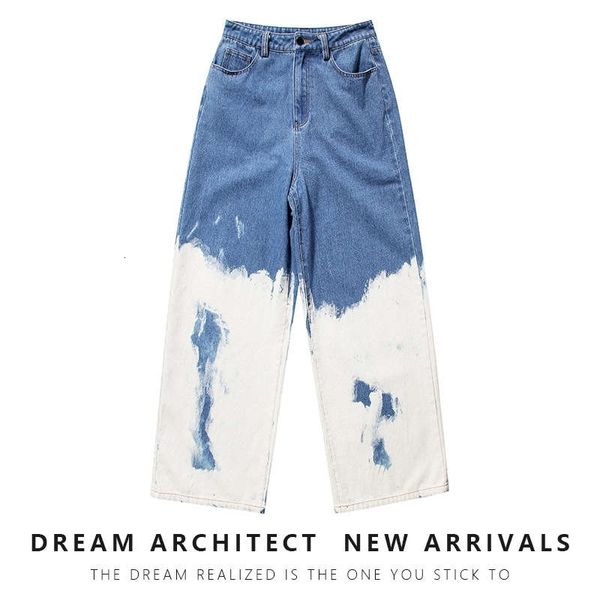 women's jeans long legs show thin wide leg pants spring and autumn style gradient rendering painted wash water high waist straight simp, Blue
women's jeans long legs show thin wide leg pants spring and autumn style gradient rendering painted wash water high waist straight simp, Blue