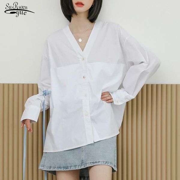 spring korean loose versatile long sleeve shirt simple solid cotton v-neck niche women white blouse blusas 12600 210521
spring korean loose versatile long sleeve shirt simple solid cotton v-neck niche women white blouse blusas 12600 210521