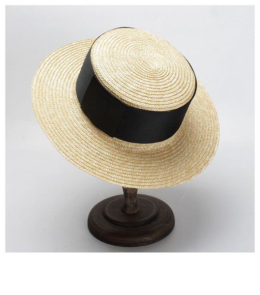 stingy brim hats classical summer straw hat sun for women 7cm wide beach flat boater size 56-59cm, Blue;gray
stingy brim hats classical summer straw hat sun for women 7cm wide beach flat boater size 56-59cm, Blue;gray