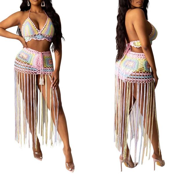 women colored see-through beach blouse, two-piece clothes set, multicolor deep v-neck sleeveless crop and long skirt women's swimw, White;black
women colored see-through beach blouse, two-piece clothes set, multicolor deep v-neck sleeveless crop and long skirt women's swimw, White;black