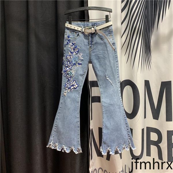 women's jeans flower woman diamond beaded 2021 spring korean-style high-waist village burrs ripped denim jean pants, Blue
women's jeans flower woman diamond beaded 2021 spring korean-style high-waist village burrs ripped denim jean pants, Blue