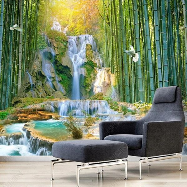 custom size wallpaper nature landscapes bamboo forest waterfall 3d background wall decoration wallpapers
custom size wallpaper nature landscapes bamboo forest waterfall 3d background wall decoration wallpapers
