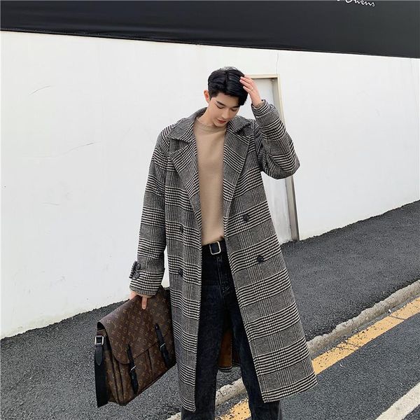men's trench coats male women streetwear fashion casual jacket outerwear men vintage plaid wool long coat, Tan;black
men's trench coats male women streetwear fashion casual jacket outerwear men vintage plaid wool long coat, Tan;black