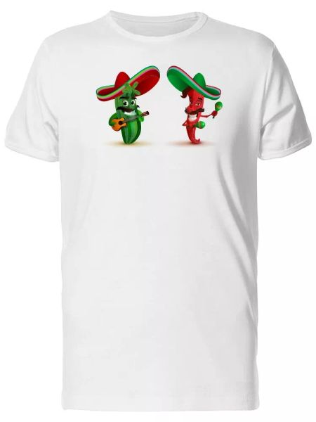 chili pepper & cactus men's tee -image by shutterstock, White;black