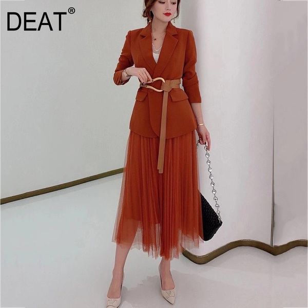 women's tracksuits 2021 deat autumn and winter notched fashion women clothes blazer mesh patchwork skirt two pieces set wn88415l, Gray
women's tracksuits 2021 deat autumn and winter notched fashion women clothes blazer mesh patchwork skirt two pieces set wn88415l, Gray