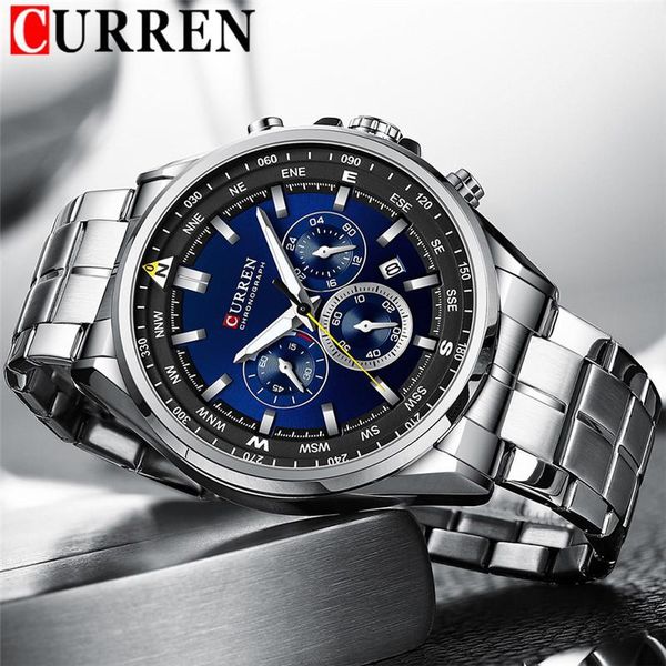 wristwatches curren man wristwatch waterproof chronograph men watch military silver stainless steel sport male clock 8399, Slivery;brown
wristwatches curren man wristwatch waterproof chronograph men watch military silver stainless steel sport male clock 8399, Slivery;brown
