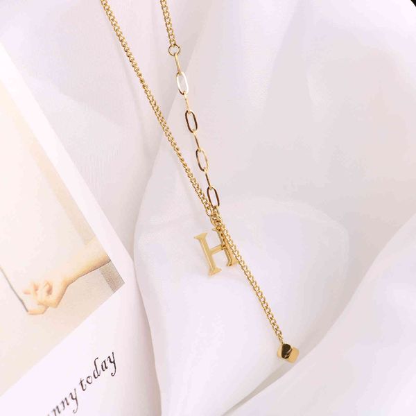 design jewelry decorated titanium steel letter tassel small square pendant irregular necklace korean simple ol clavicle chain, Silver
design jewelry decorated titanium steel letter tassel small square pendant irregular necklace korean simple ol clavicle chain, Silver