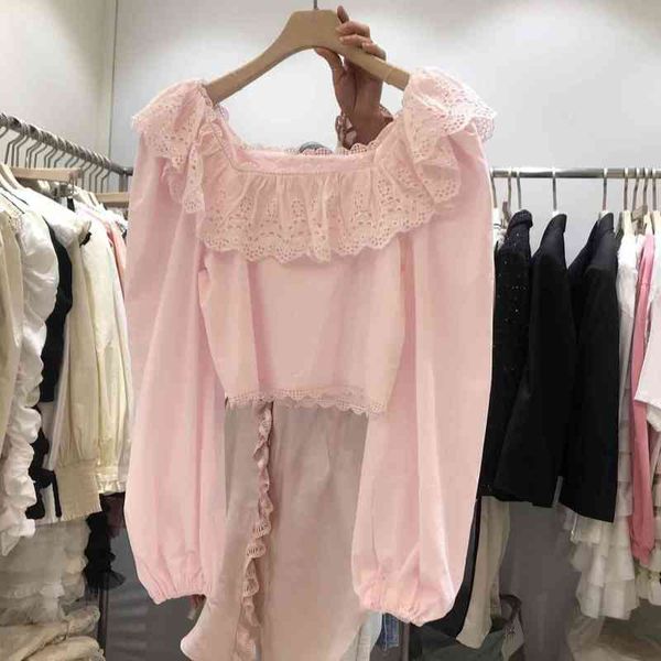 sweet ruffles short blouse women shirts spring fresh long sleeve womens crop tos korean fashion blusas mujer 210514, White
sweet ruffles short blouse women shirts spring fresh long sleeve womens crop tos korean fashion blusas mujer 210514, White