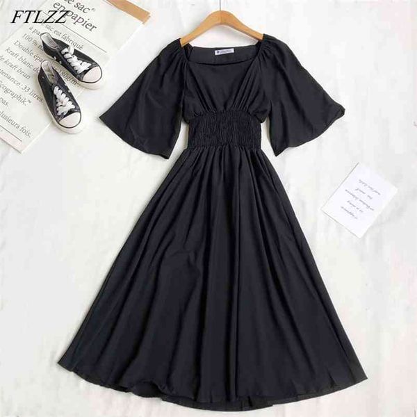summer arrival women casual flare sleeve square collar long dress solid high waist a-line slim dresses 210430, Black;gray
summer arrival women casual flare sleeve square collar long dress solid high waist a-line slim dresses 210430, Black;gray