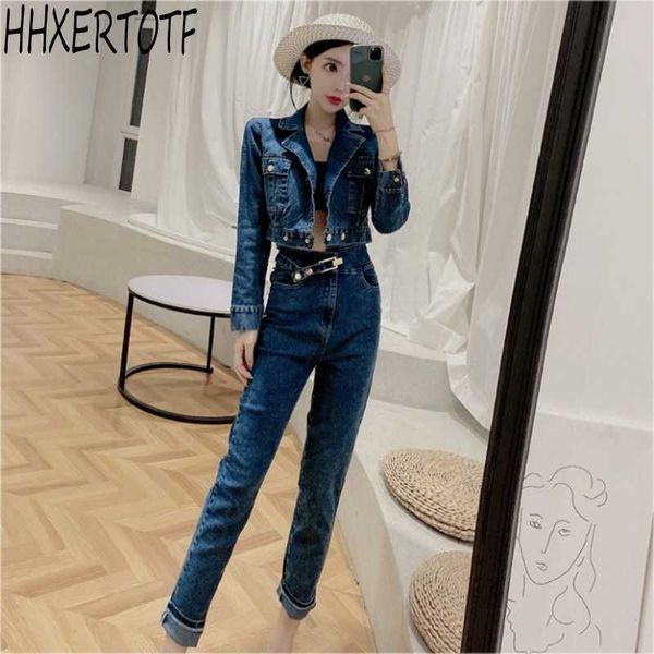 autumn winter denim jacket coat +denim pants suit fashion women suit two piece sets 210531, White
autumn winter denim jacket coat +denim pants suit fashion women suit two piece sets 210531, White