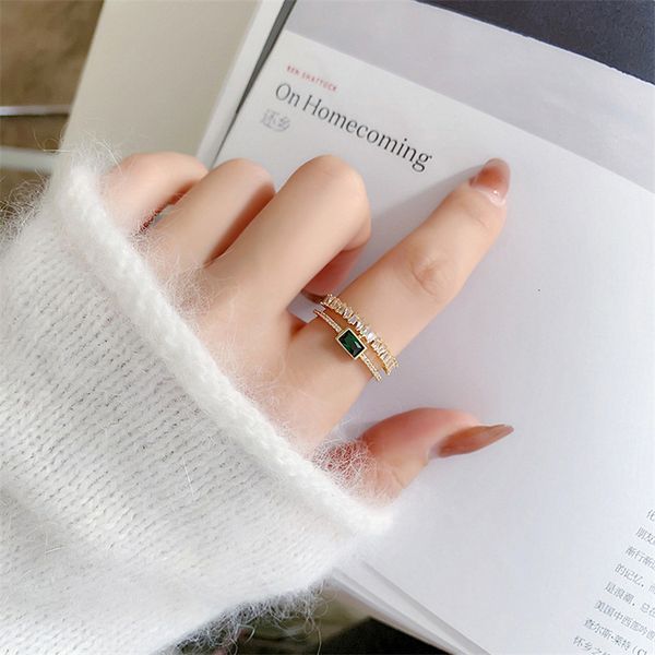 japanese and korean version of french peacock green diamond opening ring, Silver
japanese and korean version of french peacock green diamond opening ring, Silver