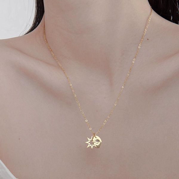 pendant necklaces gold color star women's necklace fashion female choker jewelry ladies pentagon-star gifts, Silver
pendant necklaces gold color star women's necklace fashion female choker jewelry ladies pentagon-star gifts, Silver
