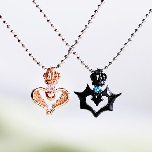 fashion jewelry accessories, titanium steel couple necklace, crown love set zircon pendant, valentine's day gifts pendant necklaces, Silver
fashion jewelry accessories, titanium steel couple necklace, crown love set zircon pendant, valentine's day gifts pendant necklaces, Silver
