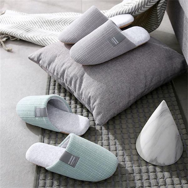men and women neutral indoor home non-slip soft bottom warm slippers #40, Black