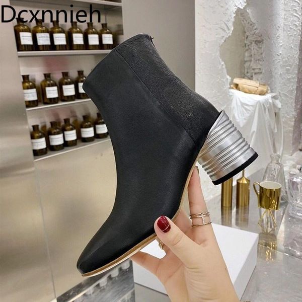 boots metal chunky high heel short women genuine leather ankle runway design autumn winter shoes botas for girls mujer, Black
boots metal chunky high heel short women genuine leather ankle runway design autumn winter shoes botas for girls mujer, Black
