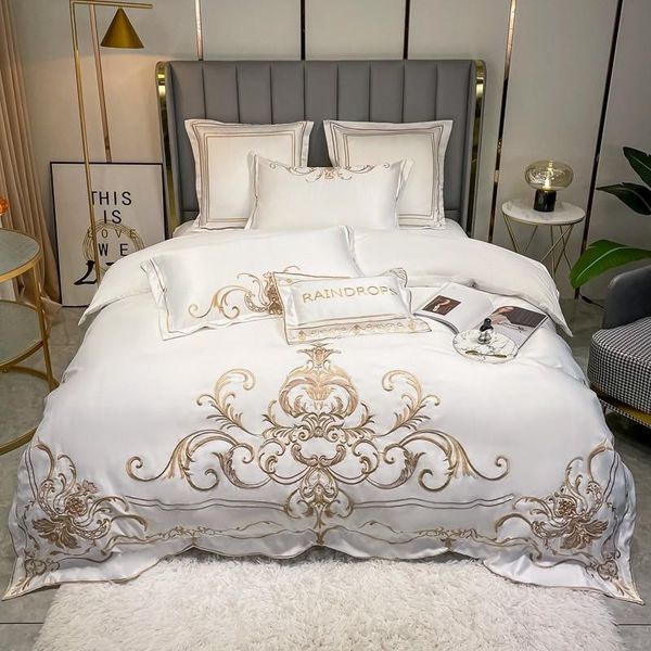 bedding sets luxury gold embroidery satin washed silk cotton set soft silky white gray duvet cover bed linen fitted sheet pillowcases
bedding sets luxury gold embroidery satin washed silk cotton set soft silky white gray duvet cover bed linen fitted sheet pillowcases