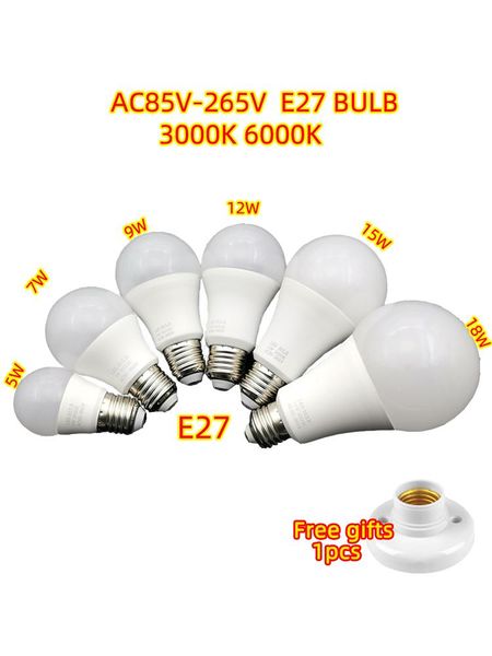 bulbs led bulb e27 18w 15w 12w 9w 7w 5w lampada light ac 85-265v 220v 110v 240v bombilla spotlight lighting cold/warm white lamp
bulbs led bulb e27 18w 15w 12w 9w 7w 5w lampada light ac 85-265v 220v 110v 240v bombilla spotlight lighting cold/warm white lamp