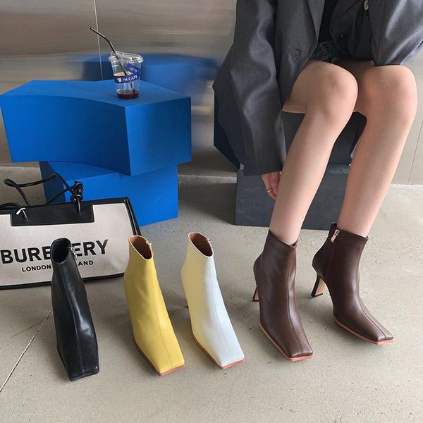 boots fashion women square toe thick high heels black/yellow/white/brown ankle short botas side zipper 39
boots fashion women square toe thick high heels black/yellow/white/brown ankle short botas side zipper 39