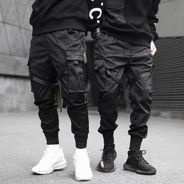men's pants men fashion drawstring multi pockets straps ankle tied cargo long trousers gothic clothes mens camouflage, Black
men's pants men fashion drawstring multi pockets straps ankle tied cargo long trousers gothic clothes mens camouflage, Black