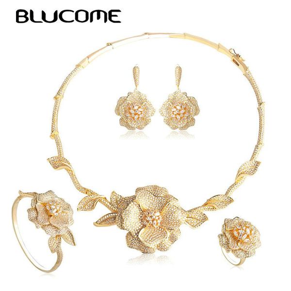 earrings & necklace blucome elegant cubic zirconia bangle ring jewelry set for women gold color flower shape wedding accessories, Silver
earrings & necklace blucome elegant cubic zirconia bangle ring jewelry set for women gold color flower shape wedding accessories, Silver