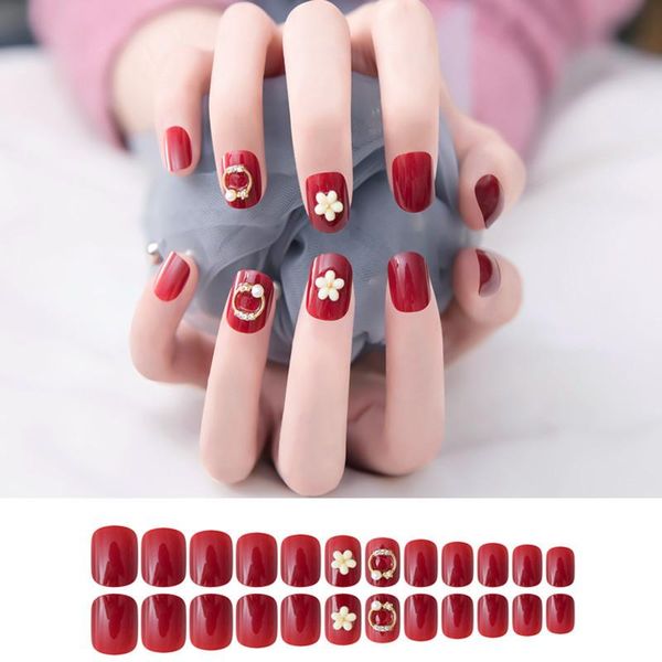 nail gel fake nails burgundy flower short wearing stickers finished 24pcs with glue all-matched, Red;pink
nail gel fake nails burgundy flower short wearing stickers finished 24pcs with glue all-matched, Red;pink