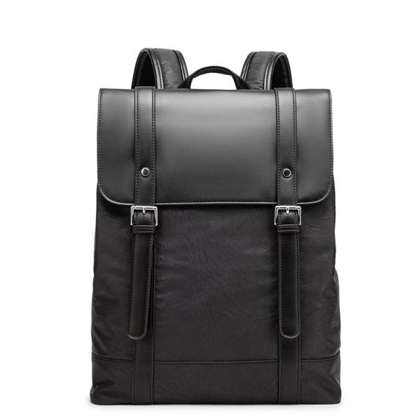 backpack brand men's soft leather school bag fashion waterproof travel casual
