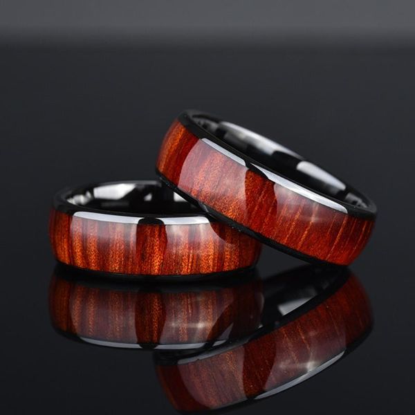 wedding rings fashion 8mm men's black titanium steel ring koa wood inlay dome engagement for men band jewelry size 6-13, Slivery;golden
wedding rings fashion 8mm men's black titanium steel ring koa wood inlay dome engagement for men band jewelry size 6-13, Slivery;golden