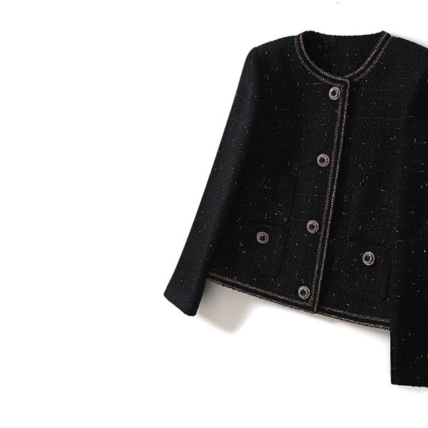women's jackets elegant ladies runway luxury black tweed round neck long sleeved women clothes multi pockets casaco feminino1 wkhi, Black;brown
women's jackets elegant ladies runway luxury black tweed round neck long sleeved women clothes multi pockets casaco feminino1 wkhi, Black;brown