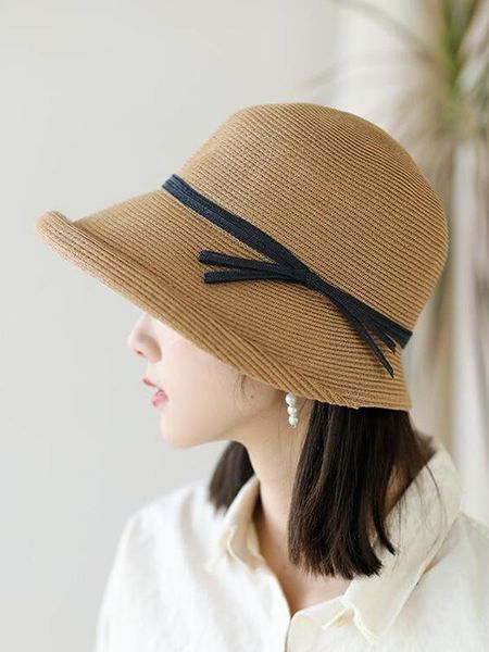 wide brim hats simple curled thin bow straw hat fashion basin sun fisherman's children's summer versatile japanese, Blue;gray
wide brim hats simple curled thin bow straw hat fashion basin sun fisherman's children's summer versatile japanese, Blue;gray
