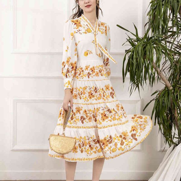 spring style boho retro printing bow flower knot sleeve thin temperament mid-length dress quality women's clothes, Black;gray
spring style boho retro printing bow flower knot sleeve thin temperament mid-length dress quality women's clothes, Black;gray