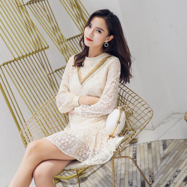 casual dresses women korean dress fashion one piece autumn spring 2021 office lady korea style vintage long sleeve patchwork solid lace, Black;gray
casual dresses women korean dress fashion one piece autumn spring 2021 office lady korea style vintage long sleeve patchwork solid lace, Black;gray