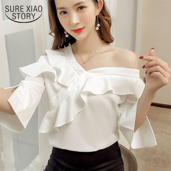 spring autumn lady women blouse shirt oblique shoulder strapless trumpet long sleeve white chiffon blusas 0574 40 210506
spring autumn lady women blouse shirt oblique shoulder strapless trumpet long sleeve white chiffon blusas 0574 40 210506