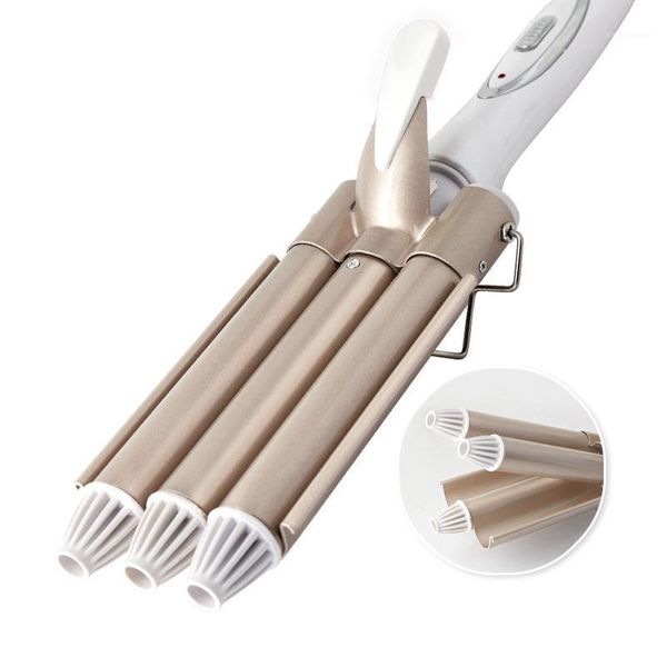 tourmaline ceramic hair curling iron electric three tubes lcd display curler professional waver styling tools1, Brown
tourmaline ceramic hair curling iron electric three tubes lcd display curler professional waver styling tools1, Brown