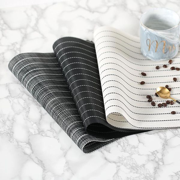 mats & pads stripe pvc placemat classic black white rectangle mat linen table non-slip pad for dining bowl drink cup
mats & pads stripe pvc placemat classic black white rectangle mat linen table non-slip pad for dining bowl drink cup
